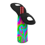 Abstract Psychedelic Trippy Print Single Neoprene Wine Tote