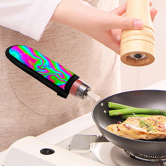 Abstract Psychedelic Trippy Print Skillet Handle Cover
