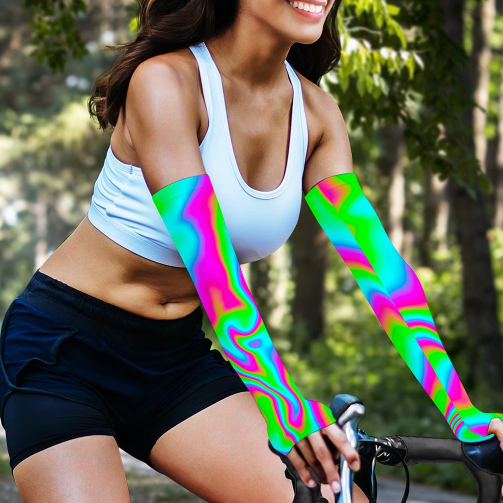 Abstract Psychedelic Trippy Print Sun Protection Arm Sleeves