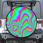Abstract Psychedelic Trippy Print Tire Cover