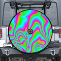 Abstract Psychedelic Trippy Print Tire Cover With Camera Hole