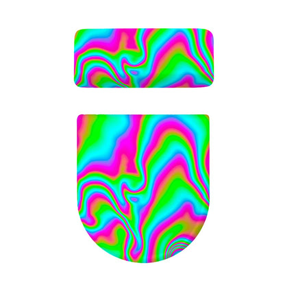 Abstract Psychedelic Trippy Print Toilet Lid And Tank Cover Set