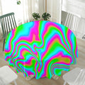 Abstract Psychedelic Trippy Print Waterproof Round Tablecloth