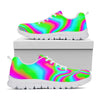 Abstract Psychedelic Trippy Print White Running Shoes