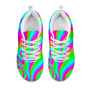 Abstract Psychedelic Trippy Print White Running Shoes