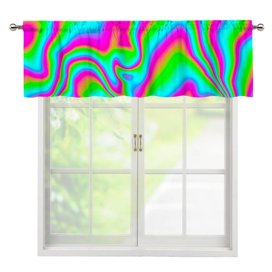 Abstract Psychedelic Trippy Print Window Valance