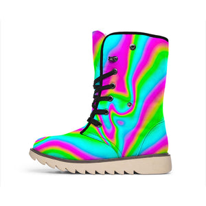 Abstract Psychedelic Trippy Print Winter Boots