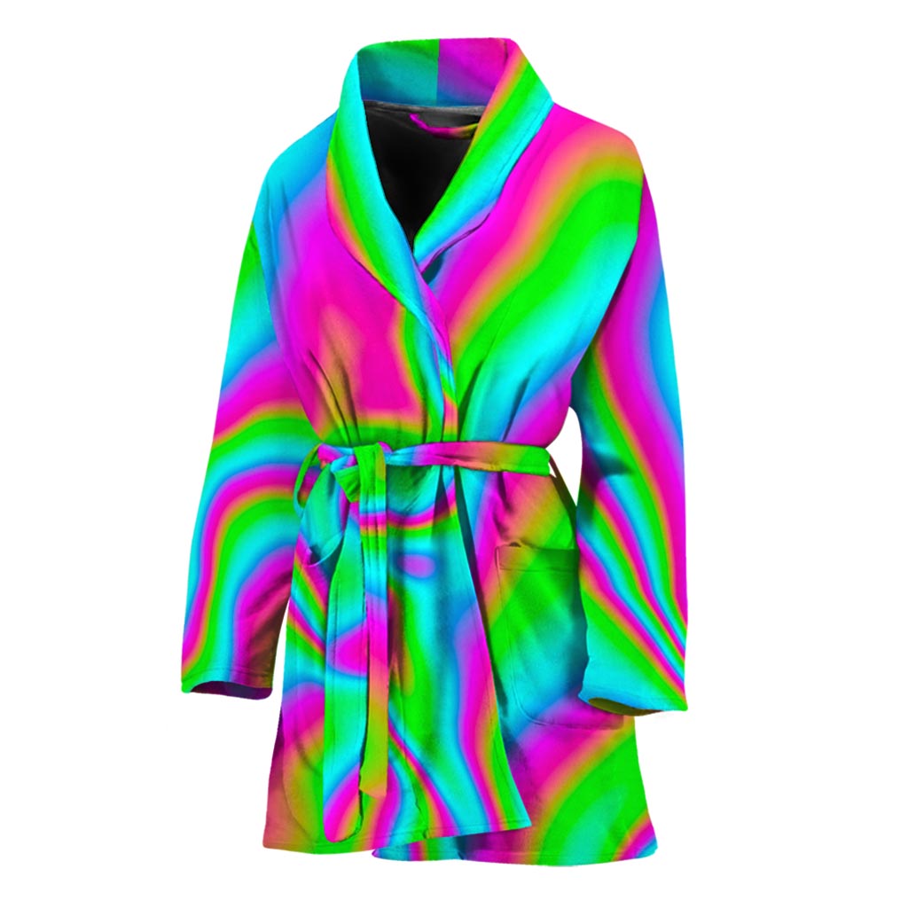 Abstract Psychedelic Trippy Print Women's Bathrobe