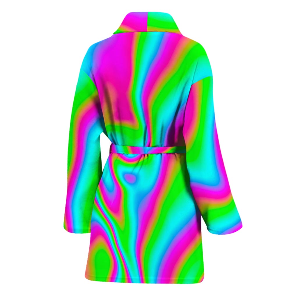 Abstract Psychedelic Trippy Print Women's Bathrobe