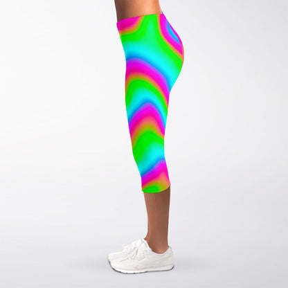 Abstract Psychedelic Trippy Print Women's Capri Leggings