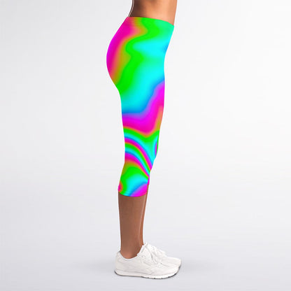 Abstract Psychedelic Trippy Print Women's Capri Leggings