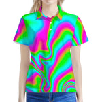 Abstract Psychedelic Trippy Print Women's Polo Shirt