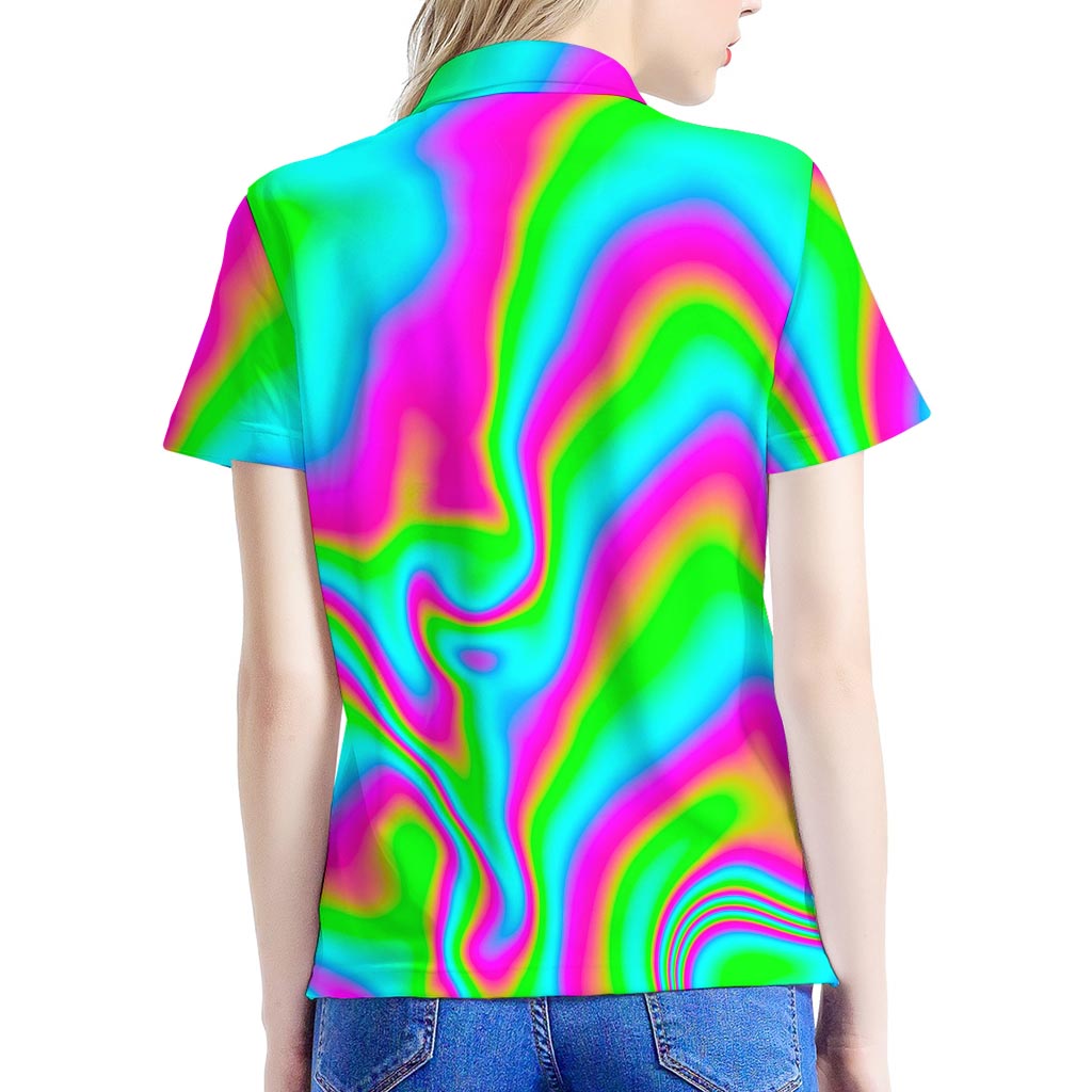 Abstract Psychedelic Trippy Print Women's Polo Shirt