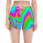 Abstract Psychedelic Trippy Print Women's Split Running Shorts