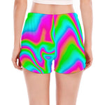 Abstract Psychedelic Trippy Print Women's Split Running Shorts