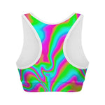 Abstract Psychedelic Trippy Print Women's Sports Bra