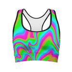 Abstract Psychedelic Trippy Print Women's Sports Bra
