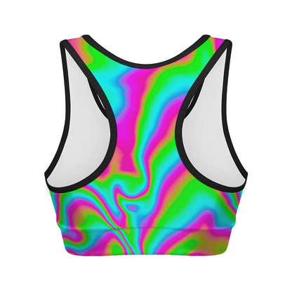 Abstract Psychedelic Trippy Print Women's Sports Bra