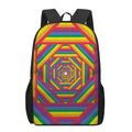 Abstract Rainbow LGBT Stripes Print 17 Inch Backpack