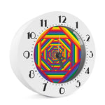 Abstract Rainbow LGBT Stripes Print Alarm Clock