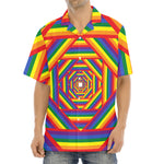 Abstract Rainbow LGBT Stripes Print Aloha Shirt