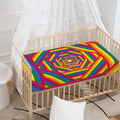 Abstract Rainbow LGBT Stripes Print Baby Crib Sheet