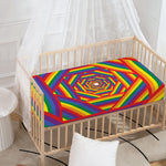 Abstract Rainbow LGBT Stripes Print Baby Crib Sheet