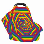 Abstract Rainbow LGBT Stripes Print Baby Seat Cover