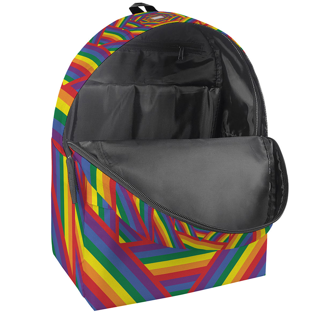 Abstract Rainbow LGBT Stripes Print Backpack