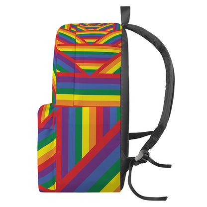 Abstract Rainbow LGBT Stripes Print Backpack