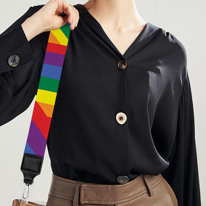 Abstract Rainbow LGBT Stripes Print Bag Strap