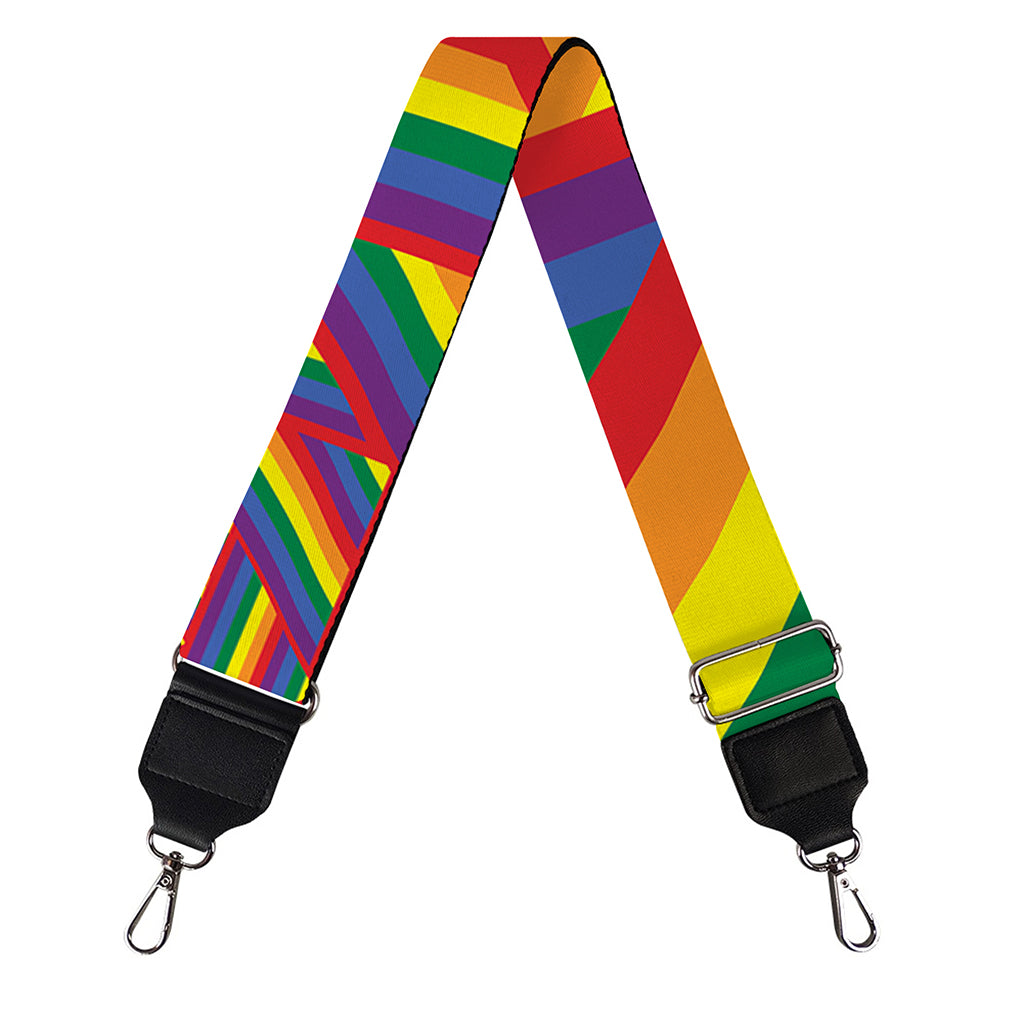 Abstract Rainbow LGBT Stripes Print Bag Strap
