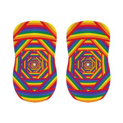 Abstract Rainbow LGBT Stripes Print Bar Stool Covers