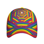 Abstract Rainbow LGBT Stripes Print Baseball Cap