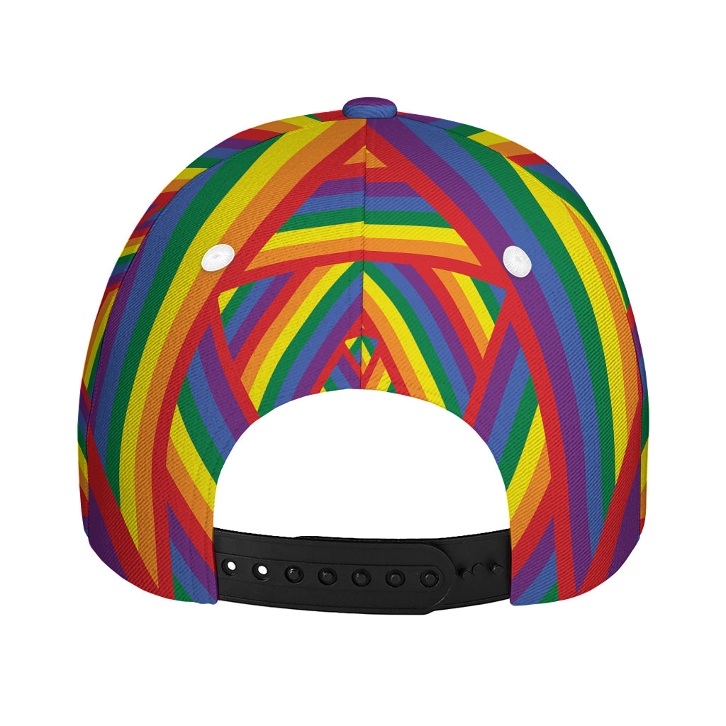 Abstract Rainbow LGBT Stripes Print Baseball Cap