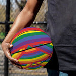 Abstract Rainbow LGBT Stripes Print Basketball
