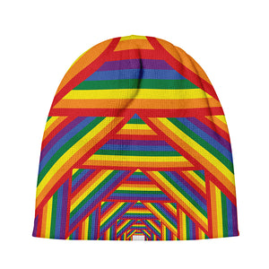 Abstract Rainbow LGBT Stripes Print Beanie