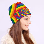 Abstract Rainbow LGBT Stripes Print Beanie