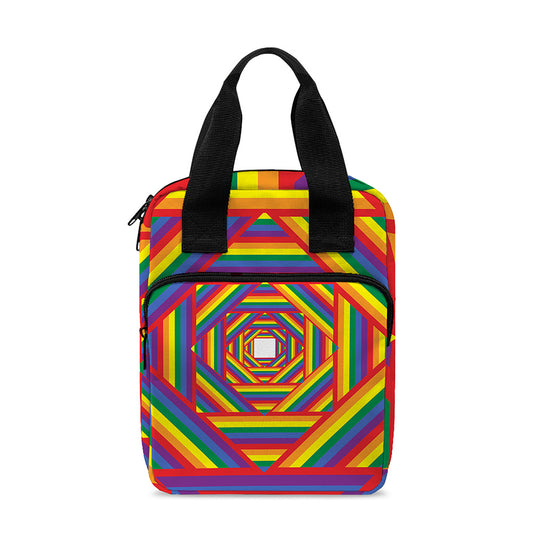 Abstract Rainbow LGBT Stripes Print Bible Tote Bag