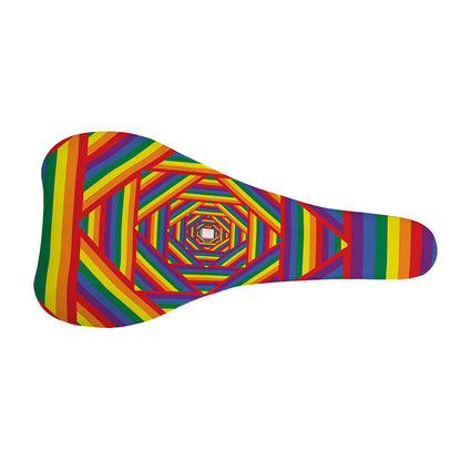Abstract Rainbow LGBT Stripes Print Bicycle Seat Cover