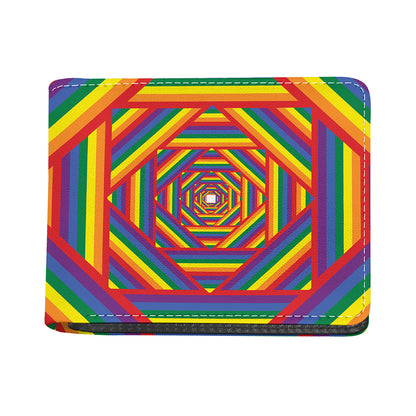 Abstract Rainbow LGBT Stripes Print Bifold Wallet