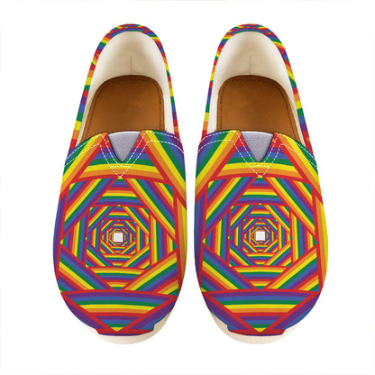 Abstract Rainbow LGBT Stripes Print Casual Shoes