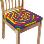 Abstract Rainbow LGBT Stripes Print Chair Cushion Cover
