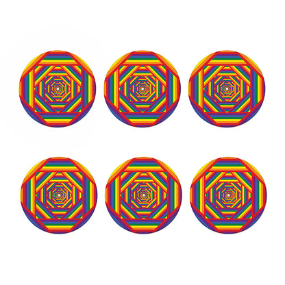 Abstract Rainbow LGBT Stripes Print Coaster Set