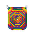 Abstract Rainbow LGBT Stripes Print Collapsible Laundry Basket