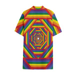 Abstract Rainbow LGBT Stripes Print Cotton Hawaiian Shirt