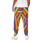 Abstract Rainbow LGBT Stripes Print Cotton Pants