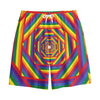 Abstract Rainbow LGBT Stripes Print Cotton Shorts