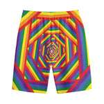 Abstract Rainbow LGBT Stripes Print Cotton Shorts