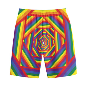 Abstract Rainbow LGBT Stripes Print Cotton Shorts